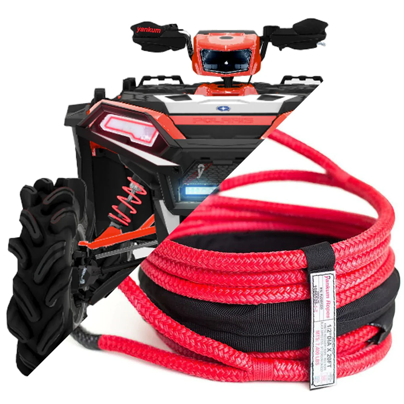 Yankum 1/2" Kinetic Recovery Rope "Racer" - 30'