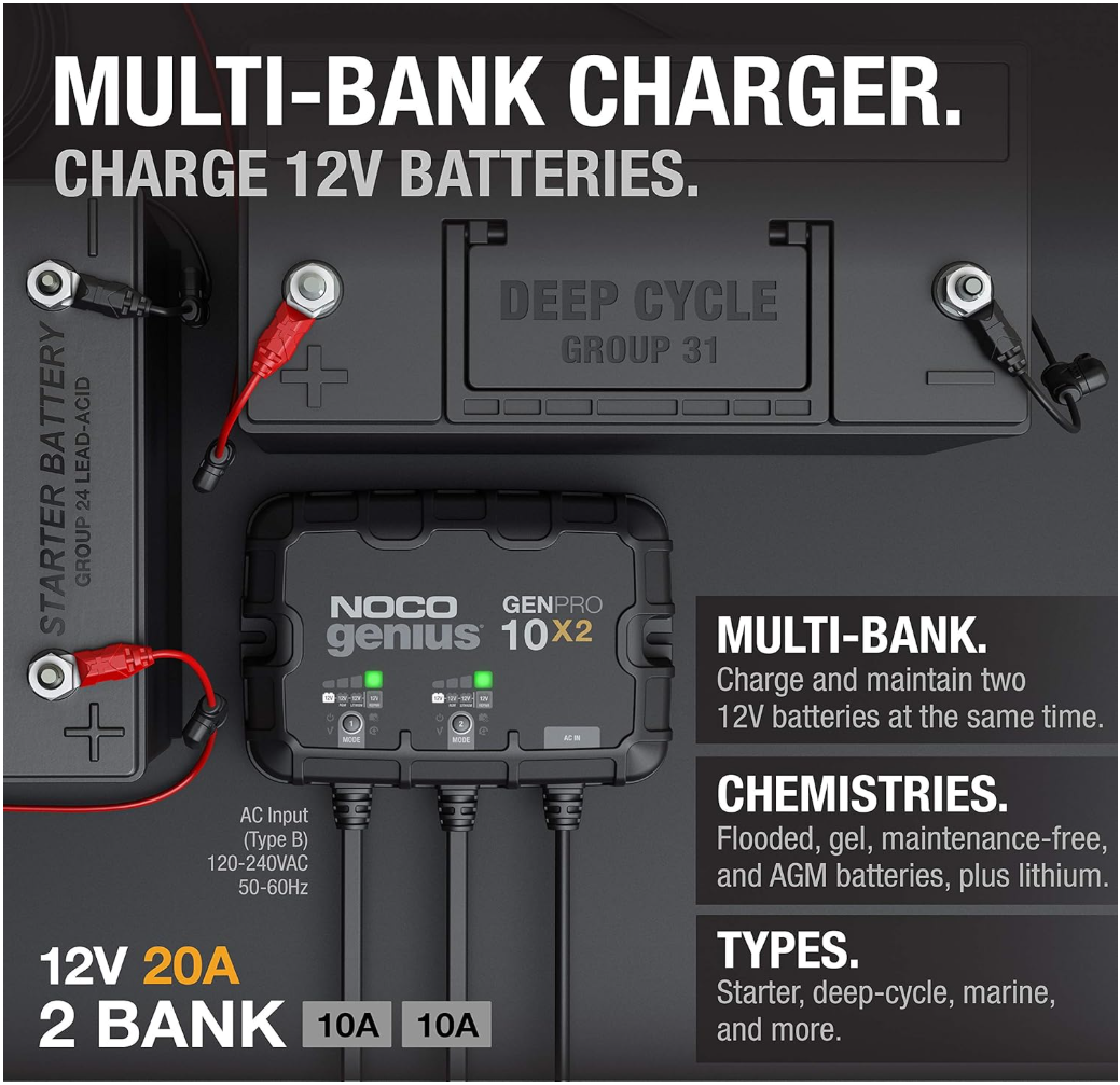 NOCO Genius GenPro 10x2 Dual Bank Charger