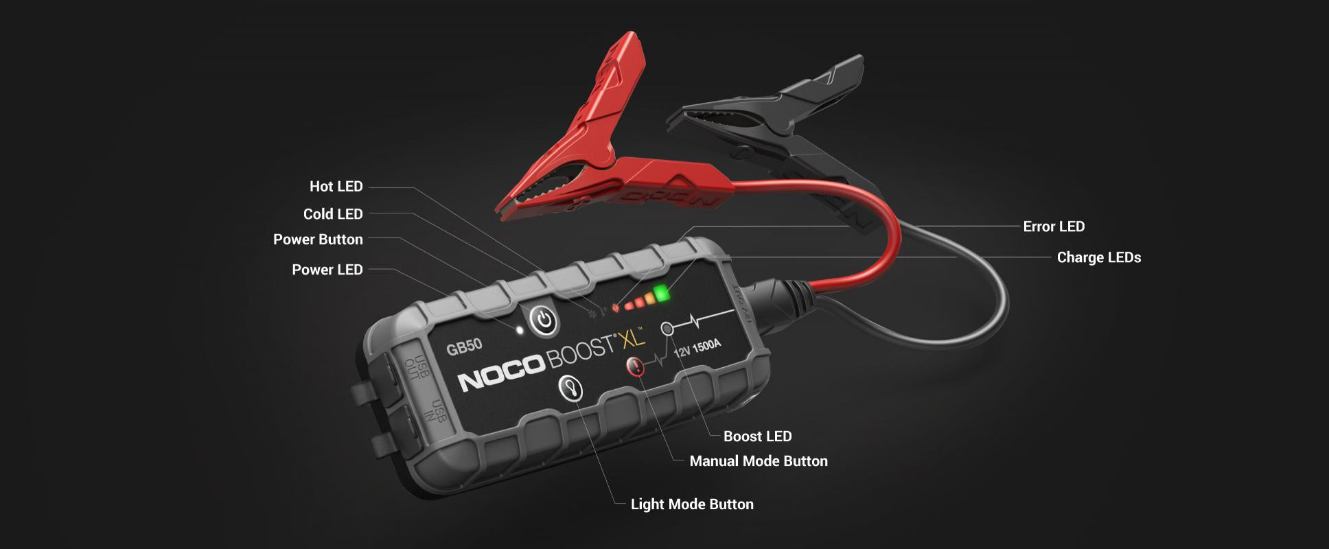 NOCO Boost XL GB50 12V 1500A Li-Ion Jump Starter