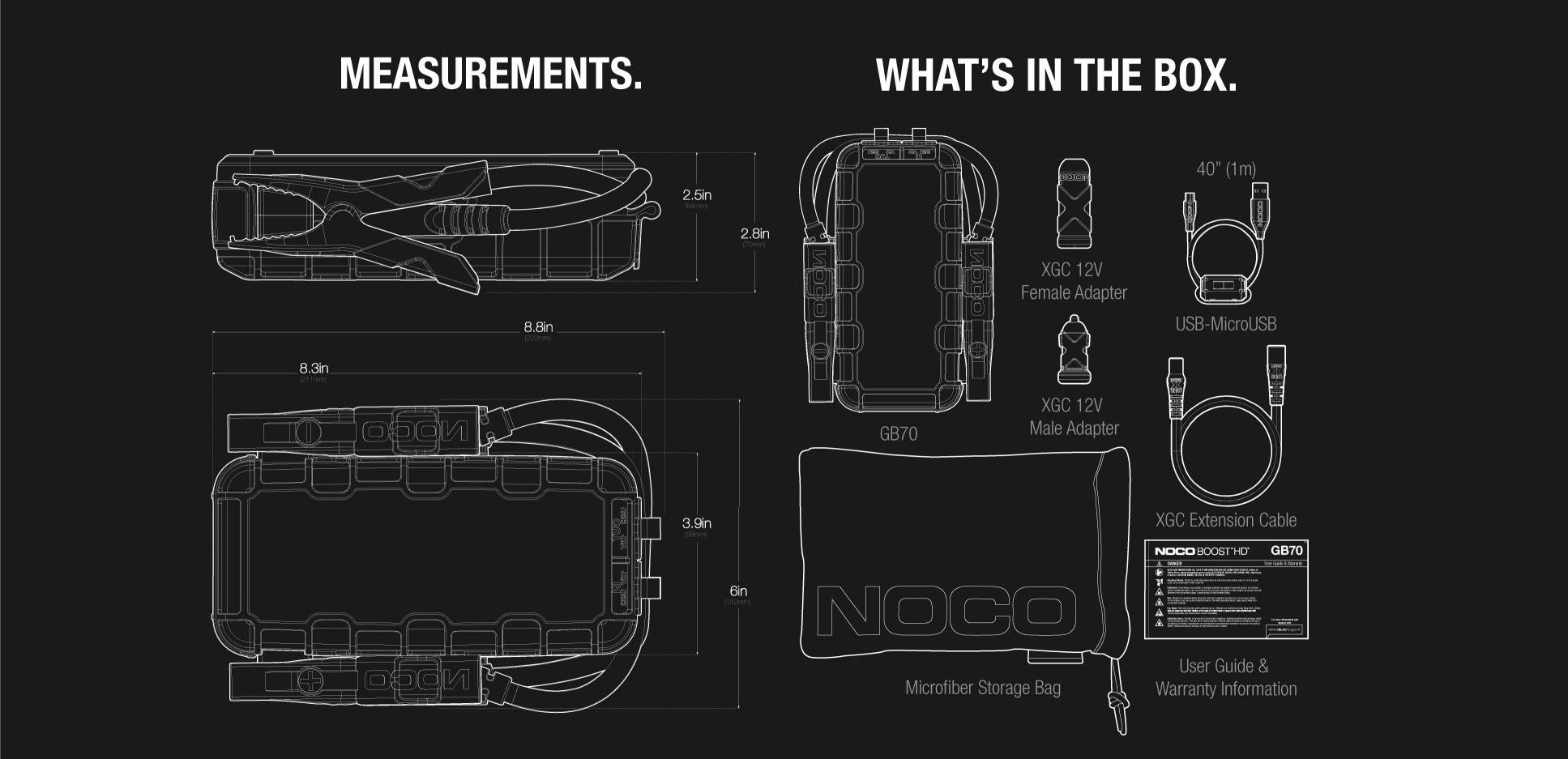 NOCO Boost HD GB70 12V 2000A Li-Ion Jump Starter