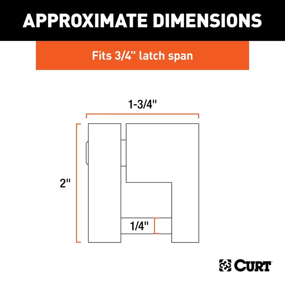 Curt Coupler Lock (1/4" Pin, 3/4" Latch Span, Padlock)