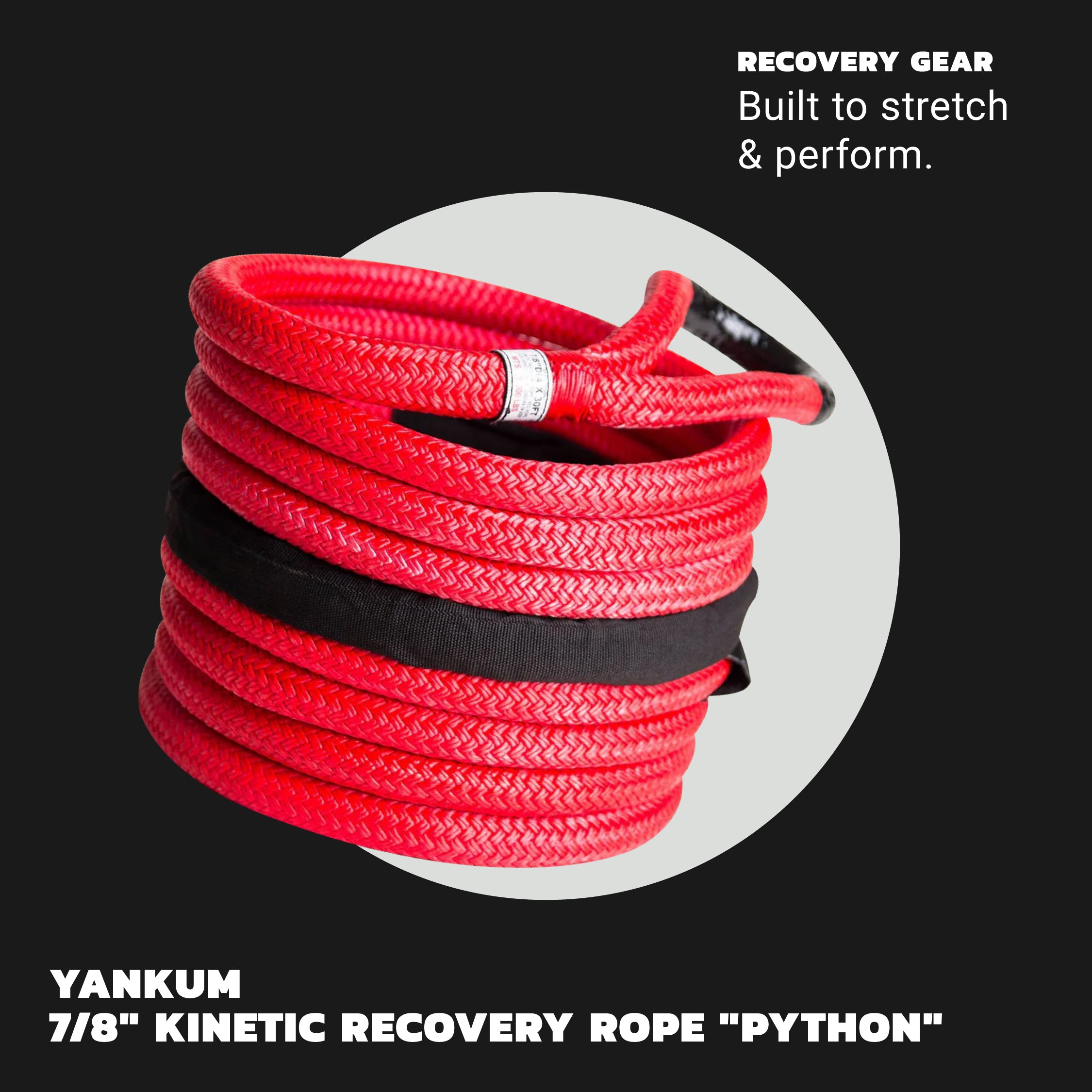 Yankum 7/8" Kinetic Recovery Rope "Python"