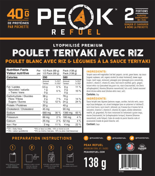 Peak Refuel Chicken Teriyaki Rice Meal