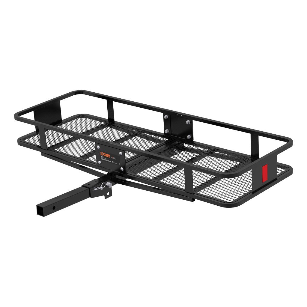 CURT 60" x 20" Black Steel Basket Cargo Carrier (Folding 2" Shank, 500 lbs)