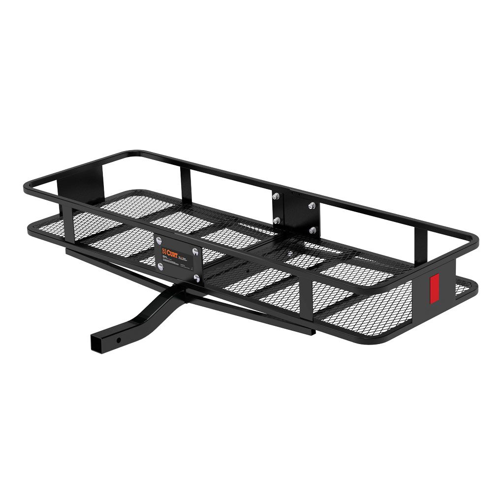 CURT 60" x 20" Black Steel Basket Cargo Carrier (Fixed 2" Shank, 500 lbs)