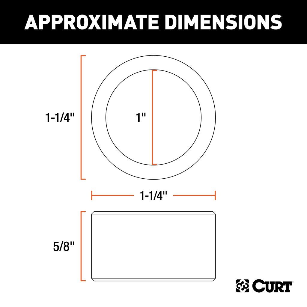 Curt Trailer Ball Reducer Bushing (From 1- 1/4" - 1" Stem)