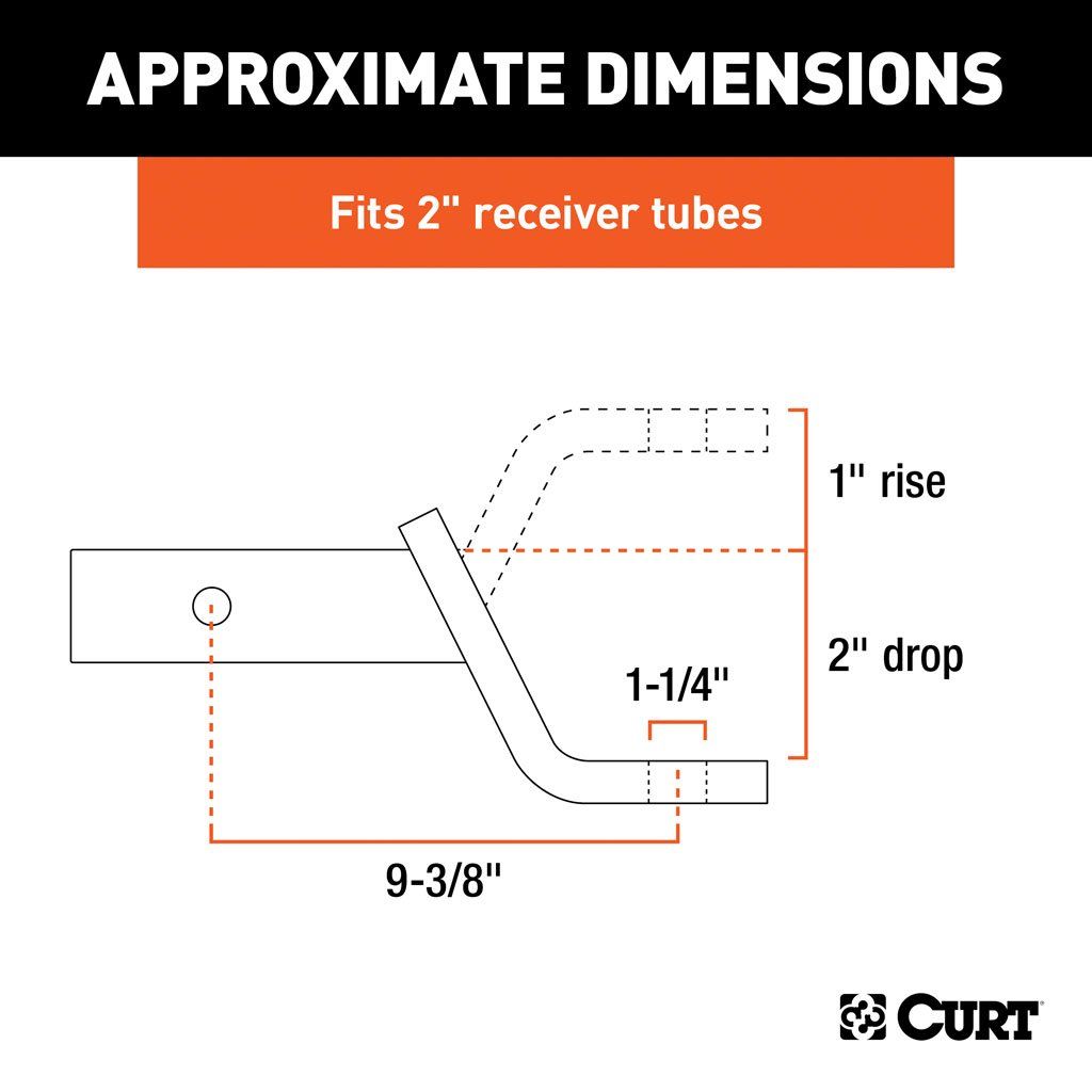 CURT Class 4 Ball Mount (2" Shank, 10,000 lbs, 2" Drop, 9-3/8" Long)