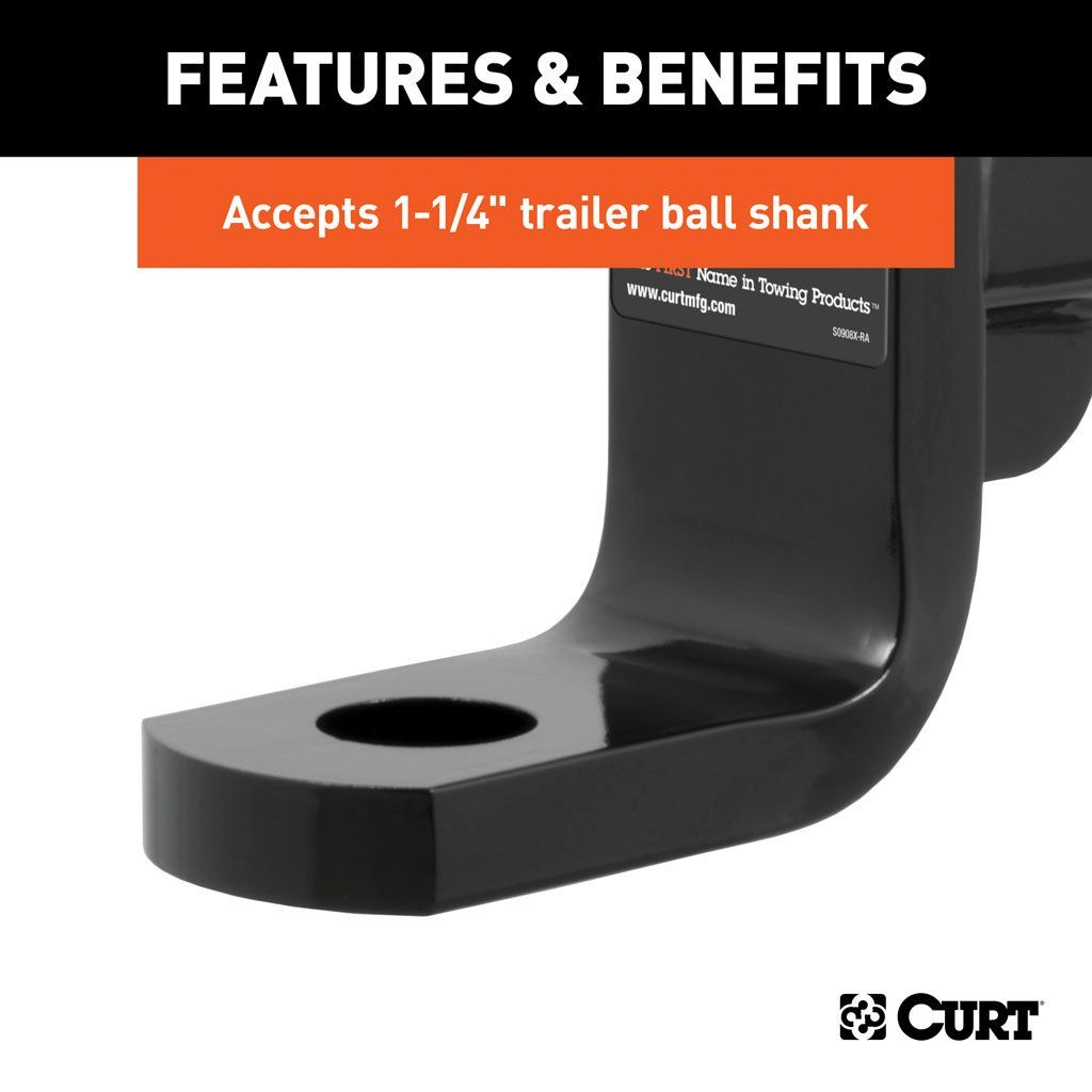 CURT Class 4 Ball mount (2" Shank, 12,000 lbs, 4" Drop, 9-3/8" Long)